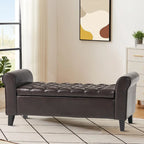 Modern Stylish Upholstered Storage Bench with Flip Top