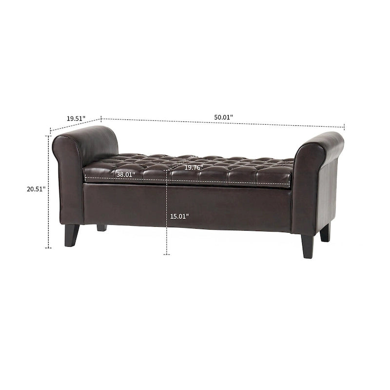 Modern Stylish Upholstered Storage Bench with Flip Top