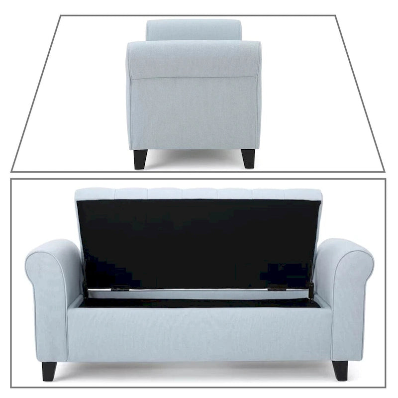 Modern Stylish Upholstered Storage Bench with Flip Top