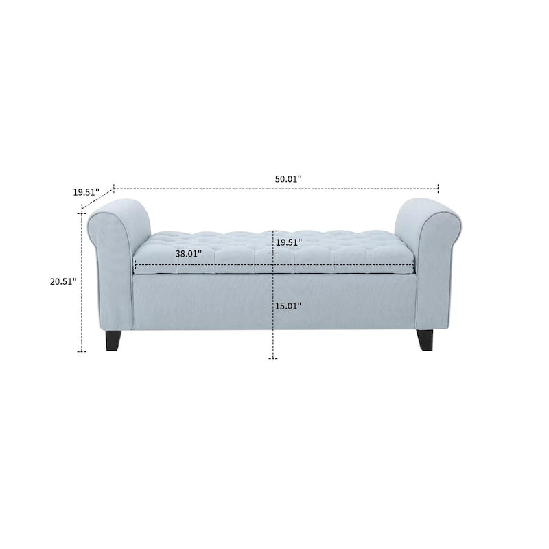 Modern Stylish Upholstered Storage Bench with Flip Top