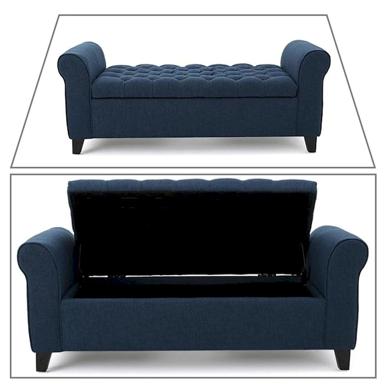 Modern Stylish Upholstered Storage Bench with Flip Top