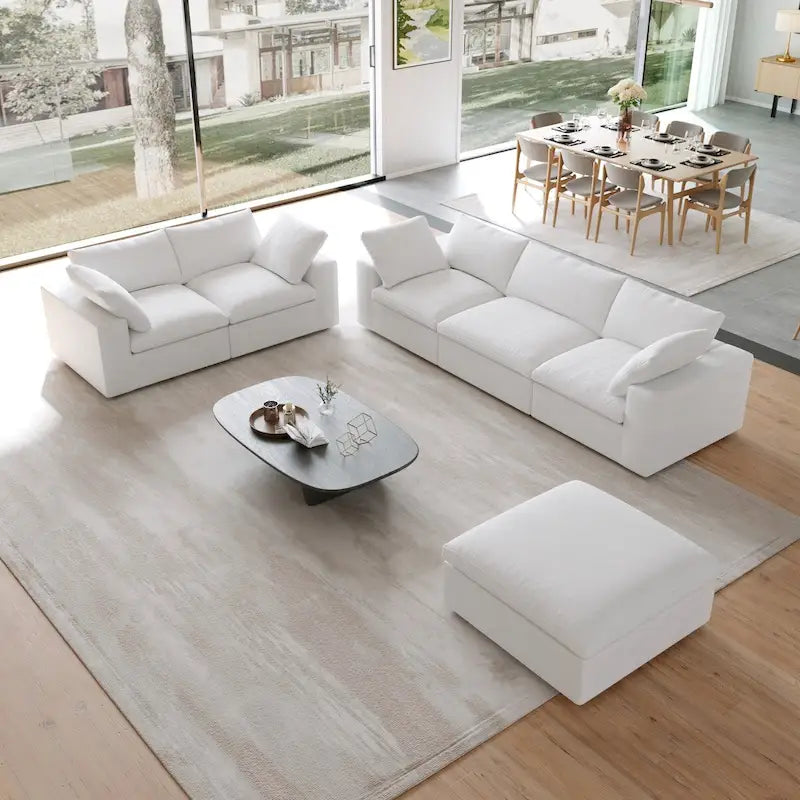 3PCS Living Room Sofa Set,Modern Living Room Sofa with Storage Ottoman