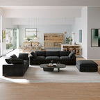 3PCS Living Room Sofa Set,Modern Living Room Sofa with Storage Ottoman