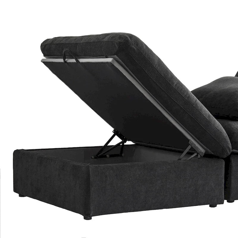 3PCS Living Room Sofa Set,Modern Living Room Sofa with Storage Ottoman
