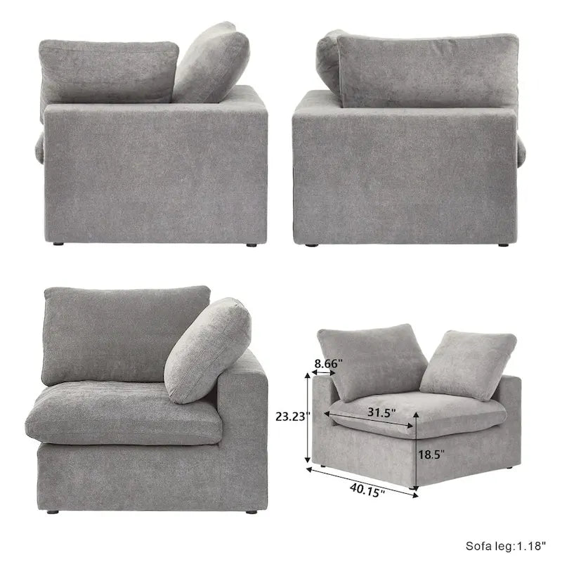 3PCS Living Room Sofa Set,Modern Living Room Sofa with Storage Ottoman