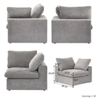 3PCS Living Room Sofa Set,Modern Living Room Sofa with Storage Ottoman