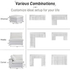 3PCS Living Room Sofa Set,Modern Living Room Sofa with Storage Ottoman