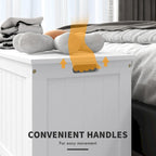 HOMCOM Storage Chest, Wooden Box with 2 Safety Hinges and Cut-out Handles, Modern Storage Trunk for Living Room, Entryway