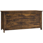HOMCOM Storage Chest, Wooden Box with 2 Safety Hinges and Cut-out Handles, Modern Storage Trunk for Living Room, Entryway