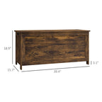 HOMCOM Storage Chest, Wooden Box with 2 Safety Hinges and Cut-out Handles, Modern Storage Trunk for Living Room, Entryway