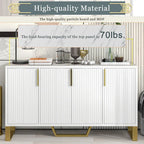 Modern sideboard with Four Doors, Metal handles & Legs and Adjustable Shelves Kitchen Cabinet