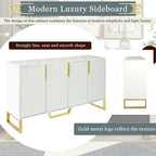 Modern sideboard with Four Doors, Metal handles & Legs and Adjustable Shelves Kitchen Cabinet