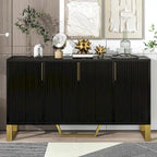 Modern sideboard with Four Doors, Metal handles & Legs and Adjustable Shelves Kitchen Cabinet