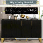 Modern sideboard with Four Doors, Metal handles & Legs and Adjustable Shelves Kitchen Cabinet