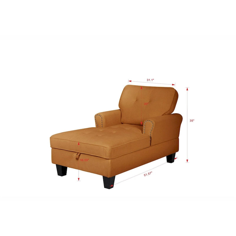 Chaise Lounge Indoor Sleeper Sofa Bed Chair Upholstered Lounge Chair for Bedroom Living Room with Rivets