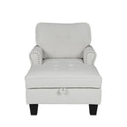Chaise Lounge Indoor Sleeper Sofa Bed Chair Upholstered Lounge Chair for Bedroom Living Room with Rivets