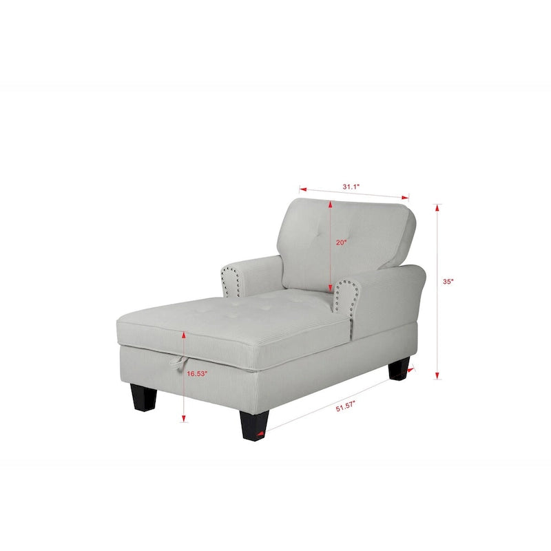 Chaise Lounge Indoor Sleeper Sofa Bed Chair Upholstered Lounge Chair for Bedroom Living Room with Rivets