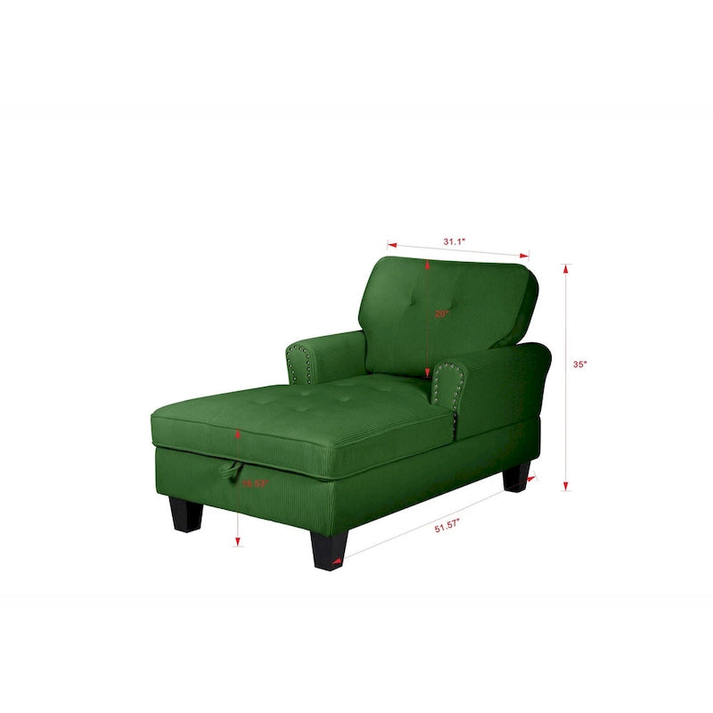 Chaise Lounge Indoor Sleeper Sofa Bed Chair Upholstered Lounge Chair for Bedroom Living Room with Rivets