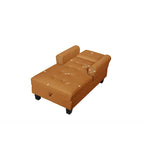 Chaise Lounge Indoor Sleeper Sofa Bed Chair Upholstered Lounge Chair for Bedroom Living Room with Rivets