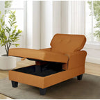 Chaise Lounge Indoor Sleeper Sofa Bed Chair Upholstered Lounge Chair for Bedroom Living Room with Rivets