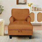 Chaise Lounge Indoor Sleeper Sofa Bed Chair Upholstered Lounge Chair for Bedroom Living Room with Rivets