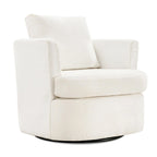 LUE BONA Modern Chenille Upholstered Swivel Accent Barrel Chair Set Modern Swivel Armchair for Living Room