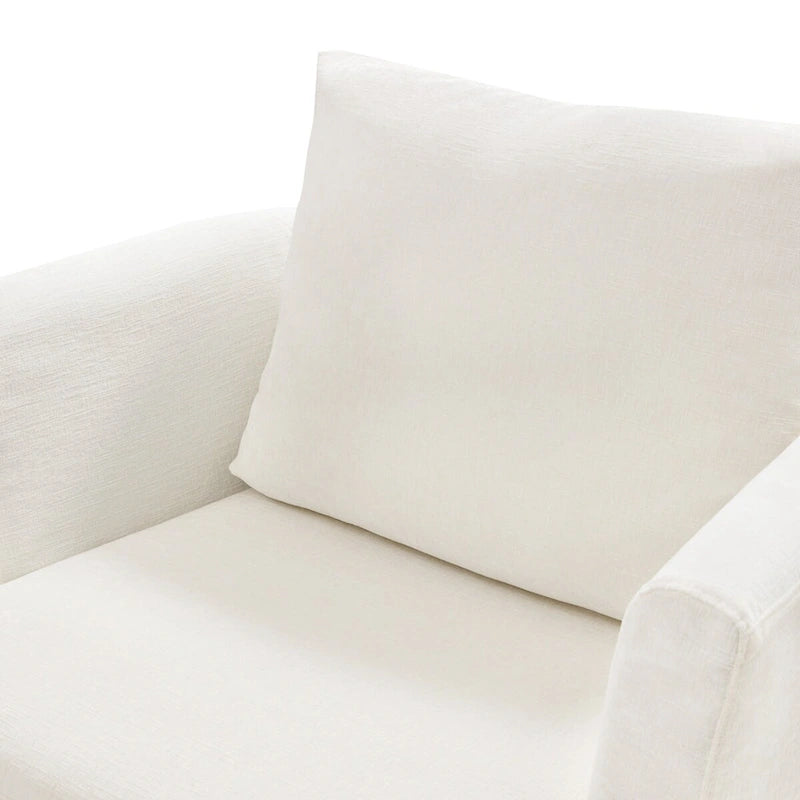 LUE BONA Modern Chenille Upholstered Swivel Accent Barrel Chair Set Modern Swivel Armchair for Living Room