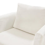 LUE BONA Modern Chenille Upholstered Swivel Accent Barrel Chair Set Modern Swivel Armchair for Living Room