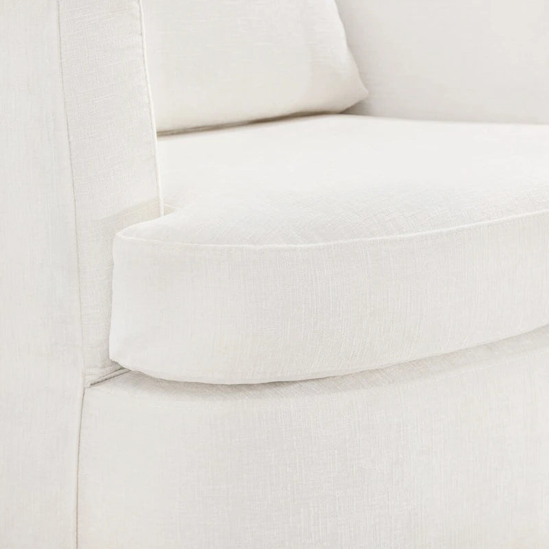 LUE BONA Modern Chenille Upholstered Swivel Accent Barrel Chair Set Modern Swivel Armchair for Living Room