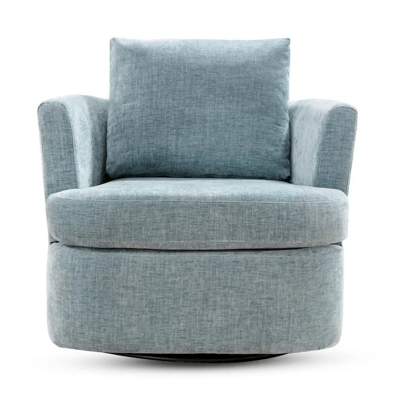 LUE BONA Modern Chenille Upholstered Swivel Accent Barrel Chair Set Modern Swivel Armchair for Living Room