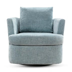LUE BONA Modern Chenille Upholstered Swivel Accent Barrel Chair Set Modern Swivel Armchair for Living Room