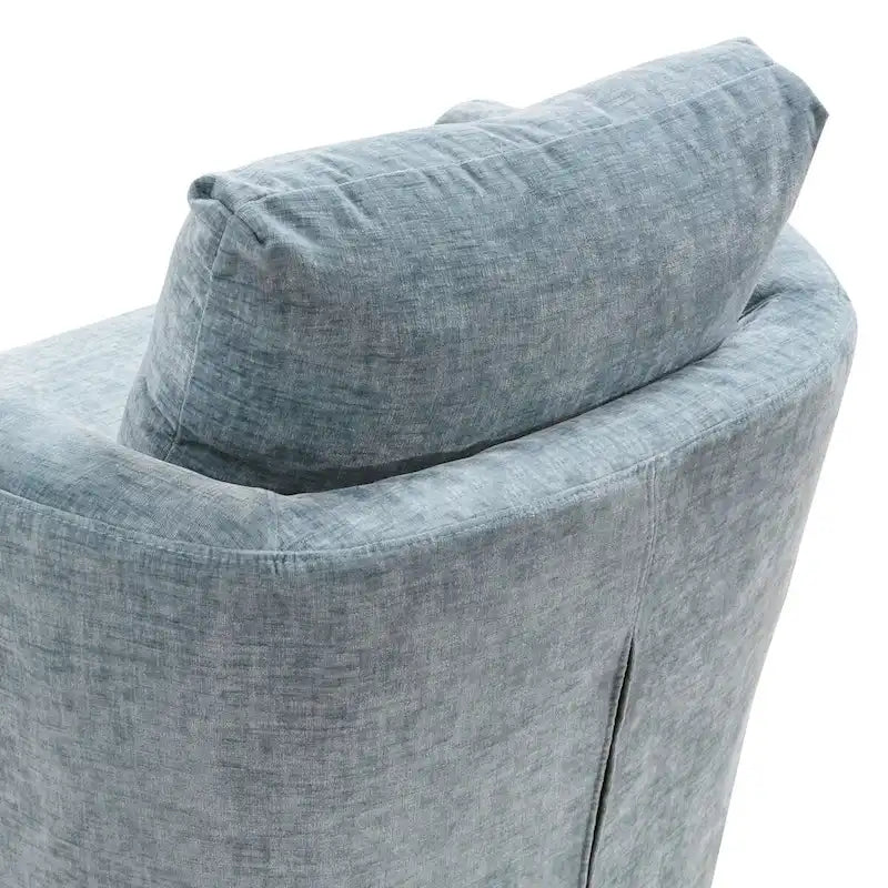LUE BONA Modern Chenille Upholstered Swivel Accent Barrel Chair Set Modern Swivel Armchair for Living Room