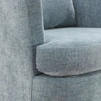 LUE BONA Modern Chenille Upholstered Swivel Accent Barrel Chair Set Modern Swivel Armchair for Living Room