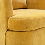 LUE BONA Modern Chenille Upholstered Swivel Accent Barrel Chair Set Modern Swivel Armchair for Living Room