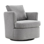 LUE BONA Modern Chenille Upholstered Swivel Accent Barrel Chair Set Modern Swivel Armchair for Living Room