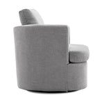 LUE BONA Modern Chenille Upholstered Swivel Accent Barrel Chair Set Modern Swivel Armchair for Living Room