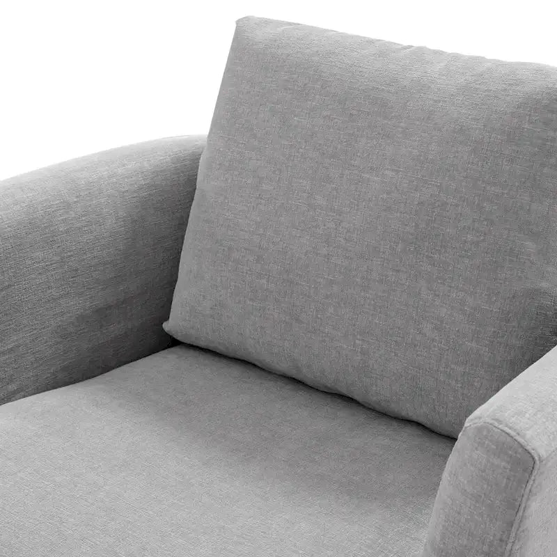 LUE BONA Modern Chenille Upholstered Swivel Accent Barrel Chair Set Modern Swivel Armchair for Living Room