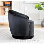 Modern Barrel Swivel Chair with Plush Velvet Upholstery and Smooth 360 Rotation Round Accent One-Seater Sofa
