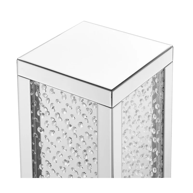 12 inch Crystal End table in Clear Mirror Finish
