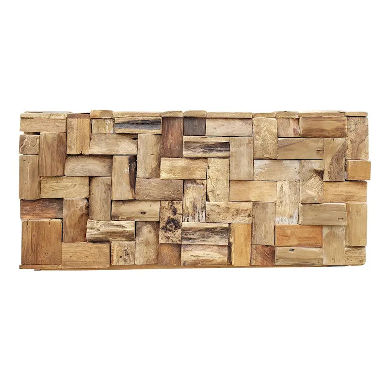 Chic Teak Rustic Recycled Teak Wood Java Coffee Table, 32 inch