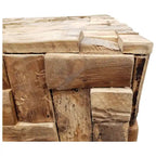 Chic Teak Rustic Recycled Teak Wood Java Coffee Table, 32 inch