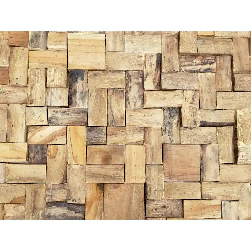 Chic Teak Rustic Recycled Teak Wood Java Coffee Table, 32 inch