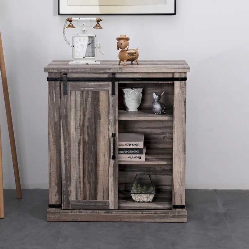 32 Compact TV Stand for 40 TVs w/ Barn Door Design - 32 in Width
