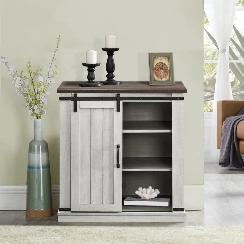 32 Compact TV Stand for 40 TVs w/ Barn Door Design - 32 in Width