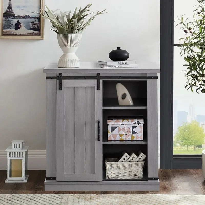 32 Compact TV Stand for 40 TVs w/ Barn Door Design - 32 in Width