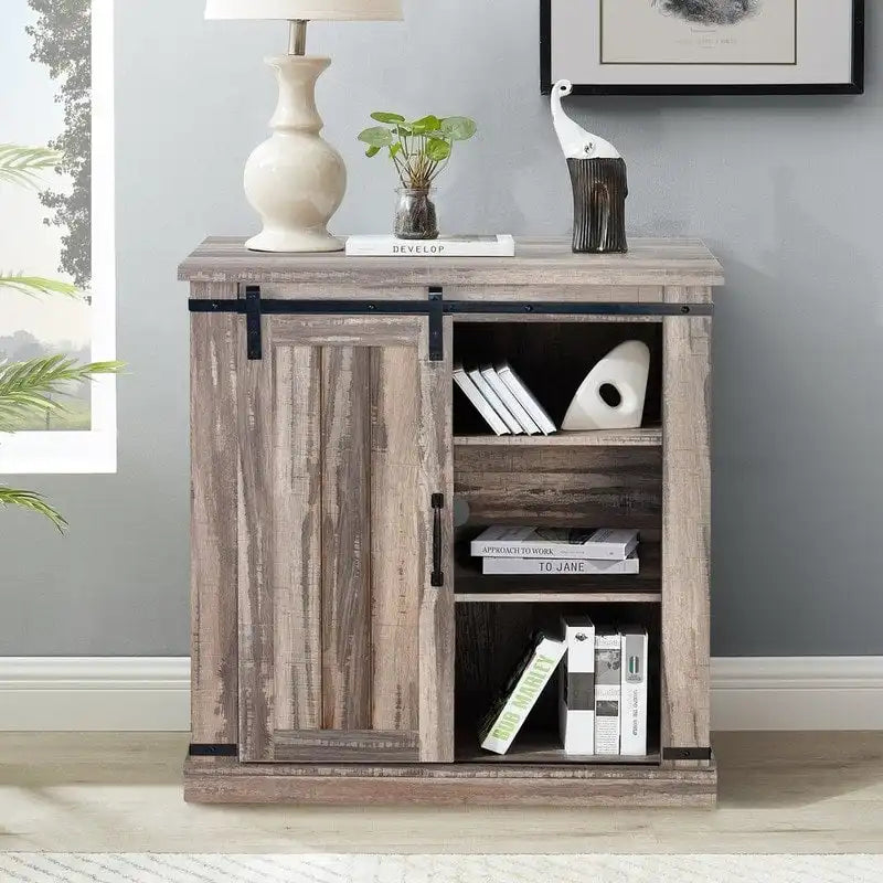 32 Compact TV Stand for 40 TVs w/ Barn Door Design - 32 in Width