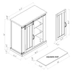 32 Compact TV Stand for 40 TVs w/ Barn Door Design - 32 in Width