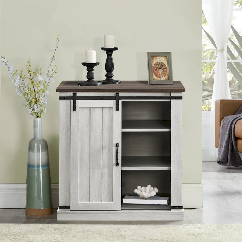 32 Compact TV Stand for 40 TVs w/ Barn Door Design - 32 in Width