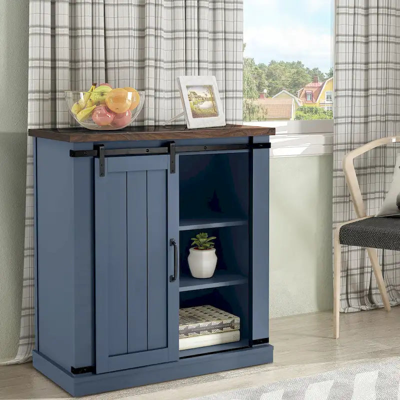 32 Compact TV Stand for 40 TVs w/ Barn Door Design - 32 in Width