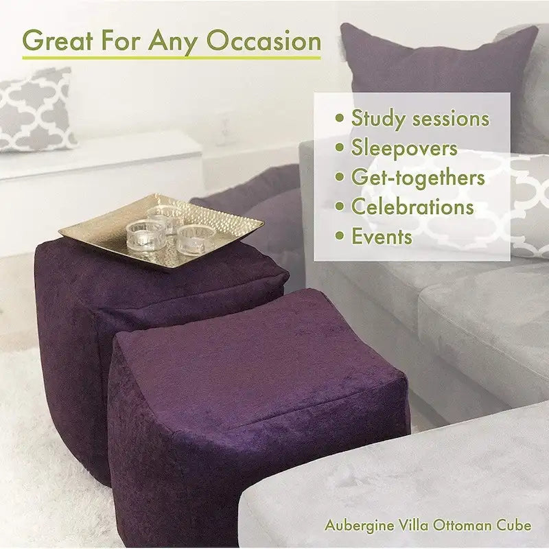 Majestic Home Goods Villa Collection Indoor Ottoman Pouf Cube
